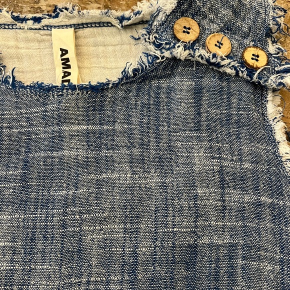 Soft cotton linen summer detailed back top. Sz med. - Picture 4 of 4